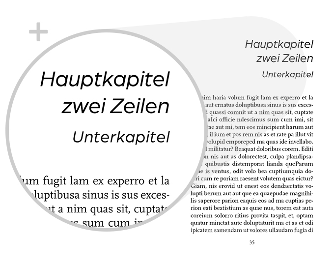 Beispiel Detail Schrift Design Belletristik Spezial Variante individuell