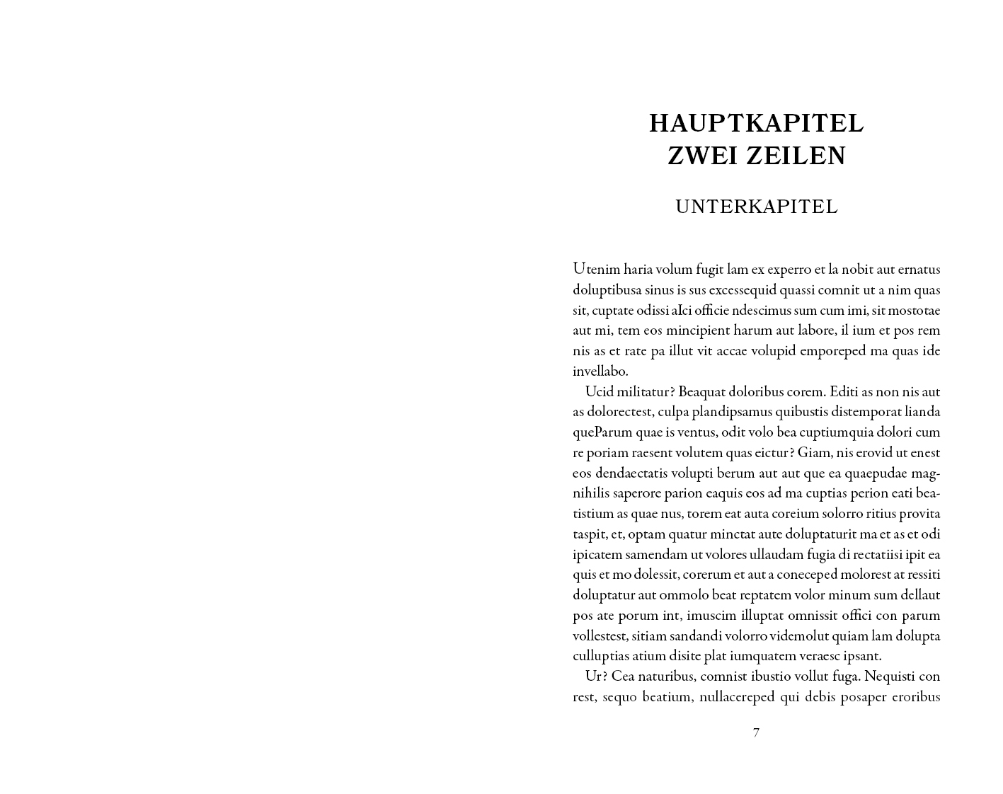 Beispiel kapitel Design Belletristik Universell Variante klassisch