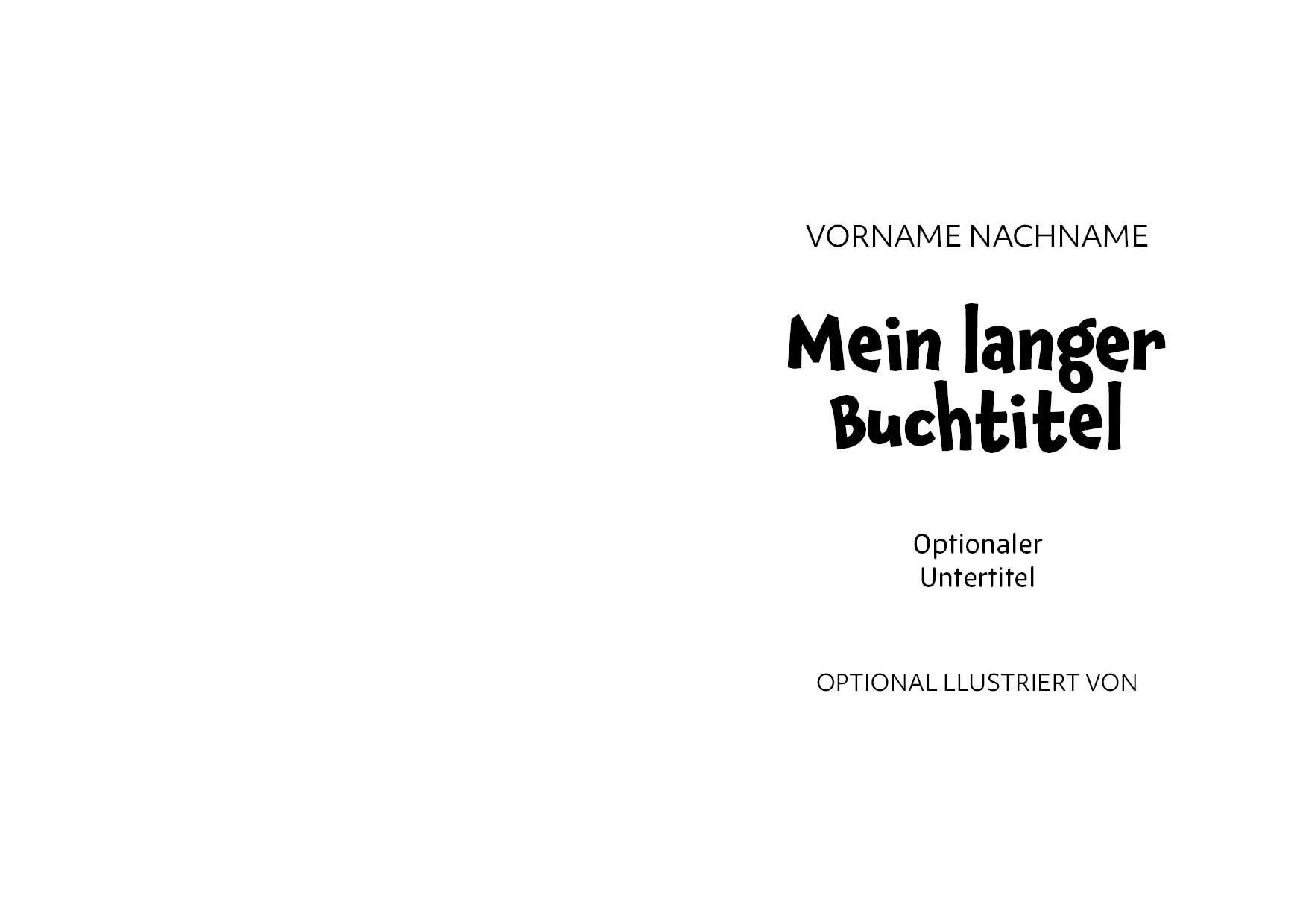 Beispiel Titelei Design Bilderbuch Variante lustig