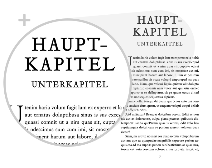 Beispiel Detail Schrift Design Liebesroman Variante klassisch