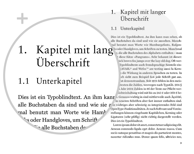 Beispiel Detail Schrift Design Sachbuch akademisch Variante Historisch