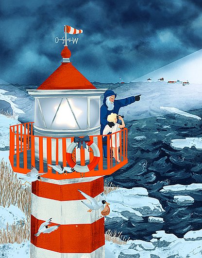 Paul und der Weihnachtsstern Illustrationsbeispiel